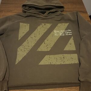 YoungLA Brown Icon Hoodie with Graphic Design